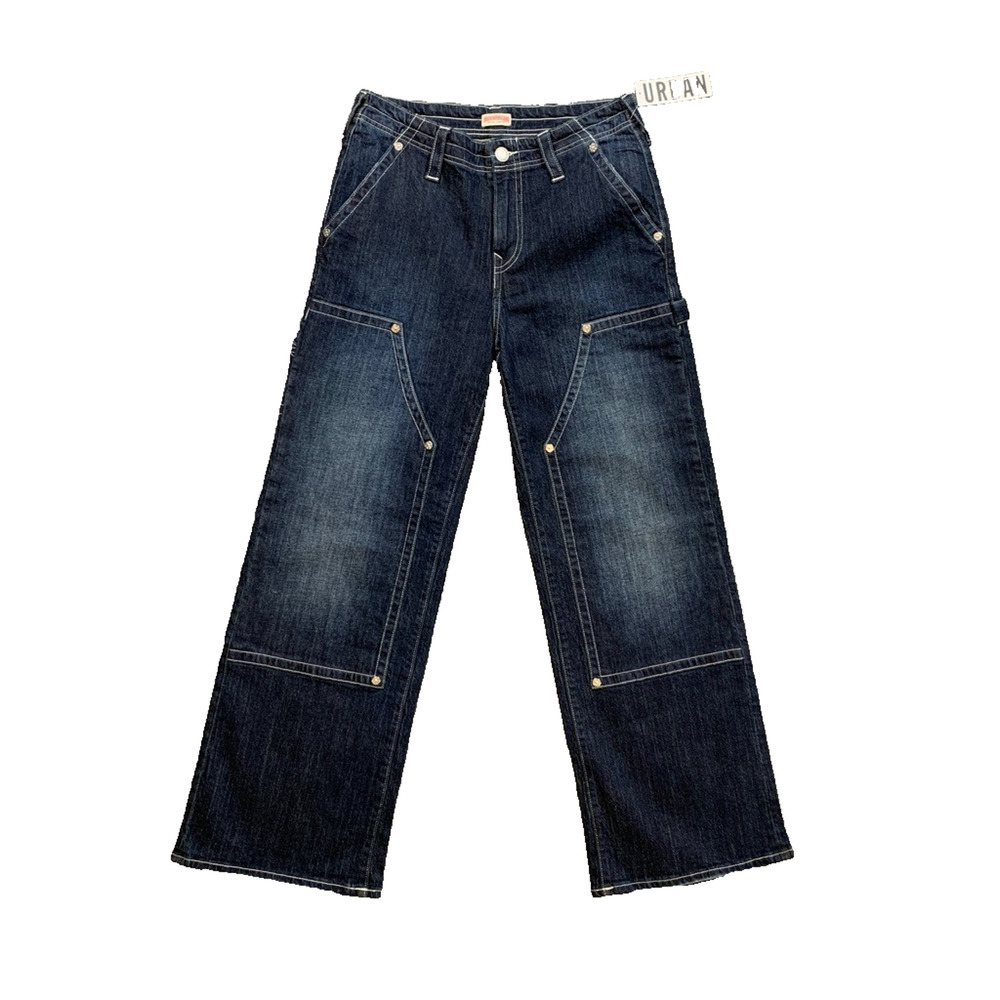 True Religion Jeans Women 28 Blue Bobbi Baggy Stretch Carpenter Denim Wide Leg